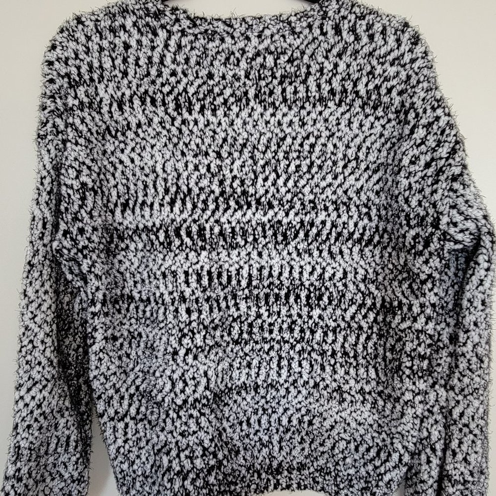 Black and white textured sweater